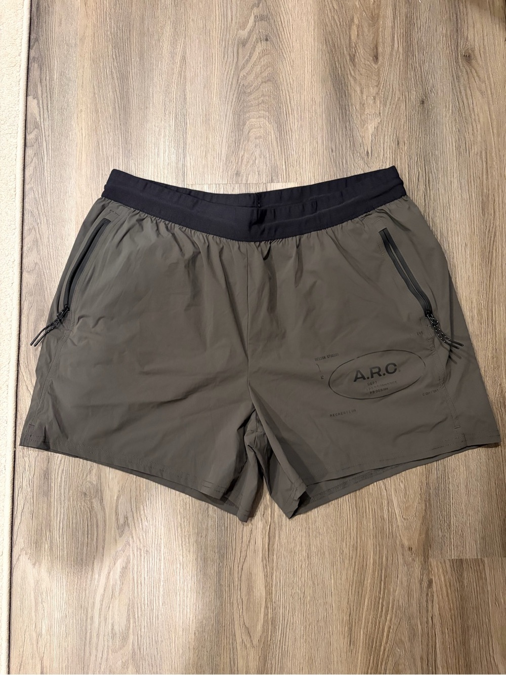 Men's Pacsun A.R.C Shorts in Charcoal Gray with Black Waistband